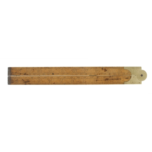 855 - A rare 2' two fold boxwood and brass shipping slide rule by J BUCK London with Lloyds Plan for Steam... 