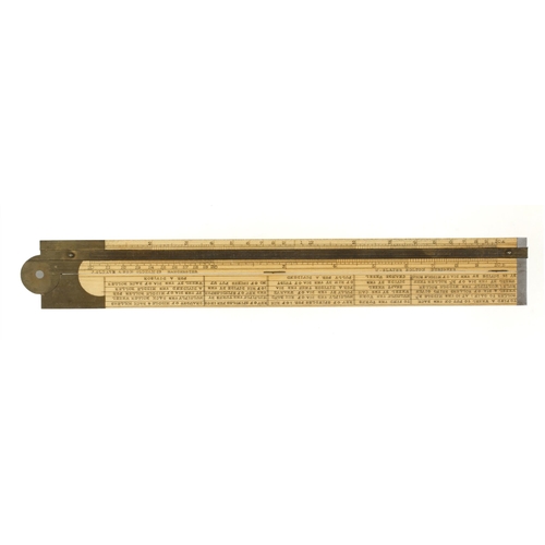 859 - A fine and little used 2' two fold boxwood and brass engineer's Cotton Spinner's slide rule by J.GLE... 