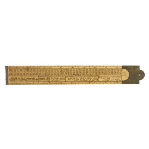 859 - A fine and little used 2' two fold boxwood and brass engineer's Cotton Spinner's slide rule by J.GLE... 