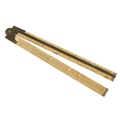 859 - A fine and little used 2' two fold boxwood and brass engineer's Cotton Spinner's slide rule by J.GLE... 