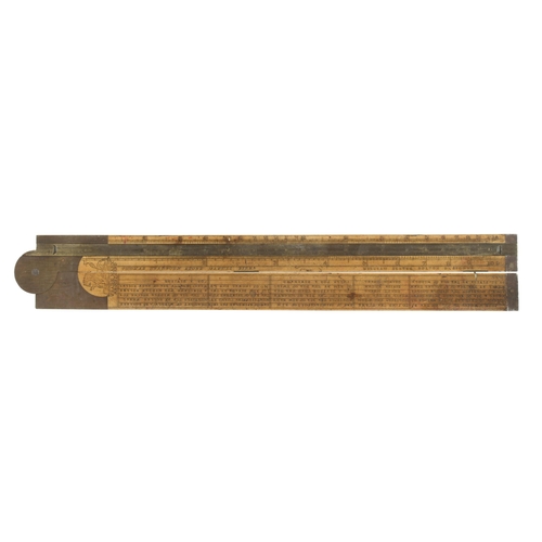 860 - A 2' two fold boxwood and brass Engineer's Cotton Spinner's slide rule by THOMAS BRADBURN Birm'm and... 