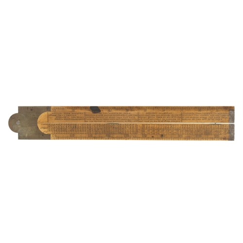 860 - A 2' two fold boxwood and brass Engineer's Cotton Spinner's slide rule by THOMAS BRADBURN Birm'm and... 