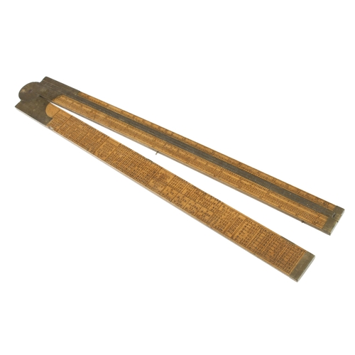 861 - A 2' two fold boxwood and brass Engineer's slide rule by RABONE with T.Wilkinson Improved Rule G++ M... 