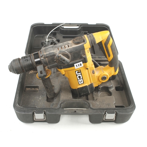 118 - A JCB SDS 920w hammer drill in orig case Pat tested