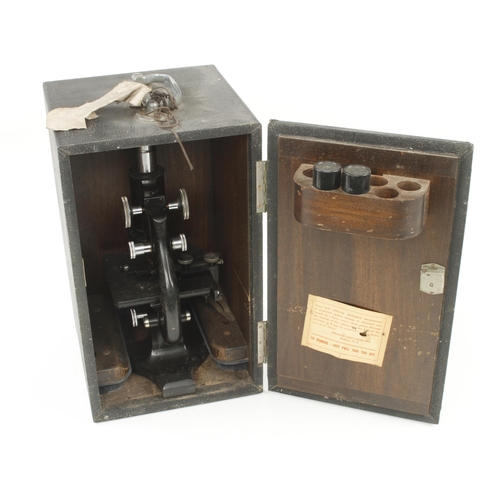 134 - Two microscopes by WATSON and another by SPENCER USA in orig cases, require refurb. G-