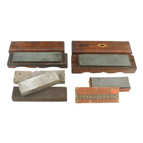 174 - Two boxed natural oilstones and 4 others G+