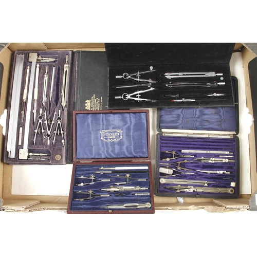 213 - Five part sets of drawing instruments G