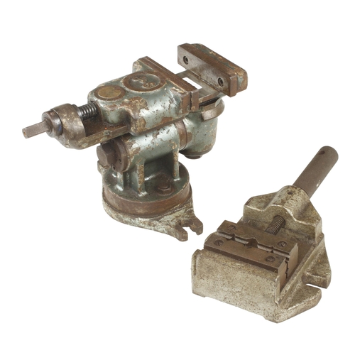 259 - An engineer's adjustable vice by J.S. and a machine vice G