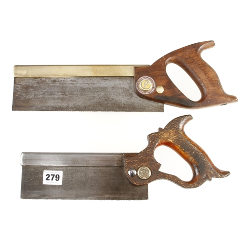 279 - A s/b d/t saw by BLOOR and a b/b tenon saw by SPEAR & JACKSON double century G+