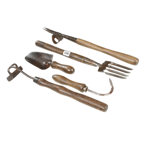 336 - Five vintage garden tools G