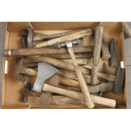 339 - 20 old hammers and hatchets G-