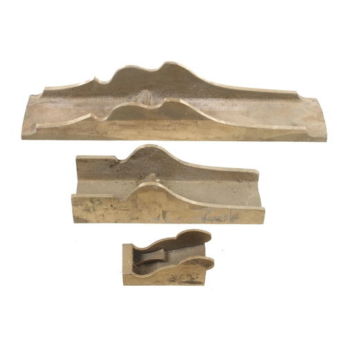 345 - Three brass plane castings for panel, smoother and chariot N