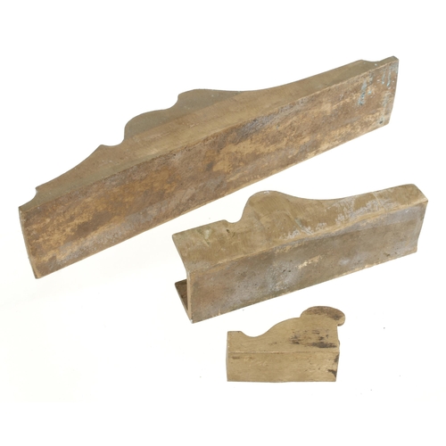 345 - Three brass plane castings for panel, smoother and chariot N