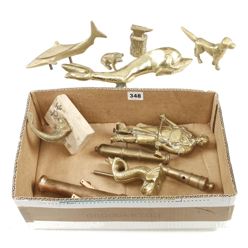 348 - Ten brass items G