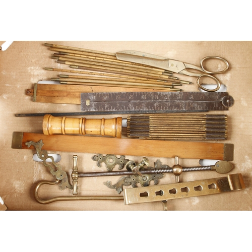 355 - Five brass items and various rules G