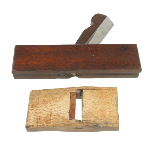 407 - A craftsman made rosewood spill plane and a small Japanese concave compass plane G+