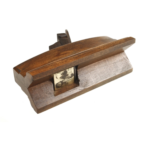 416 - A small beech sliding box type chamfer plane with decorative wedge G++