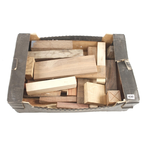 430 - Two boxes of lignum and other hardwood offcuts G