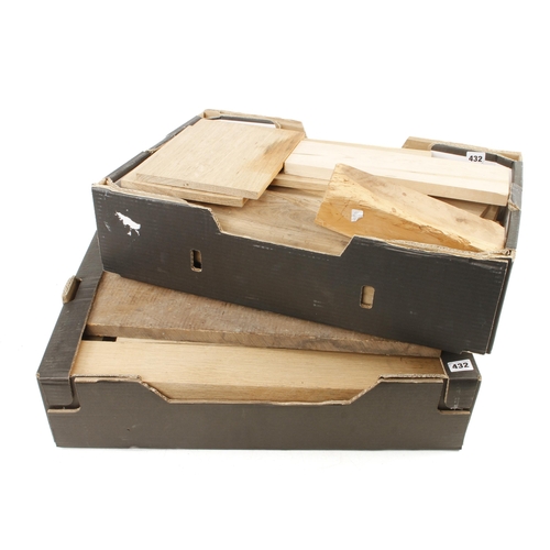 432 - Two boxes of wood offcuts G