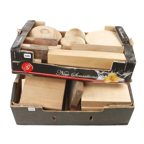 435 - Two boxes of wood offcuts G