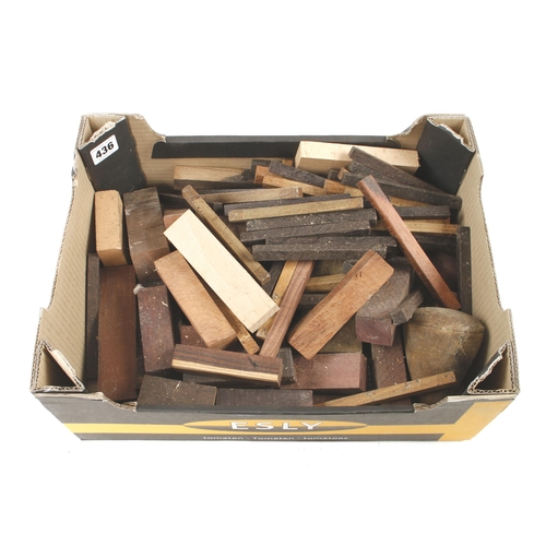 436 - A box of small wood offcuts G