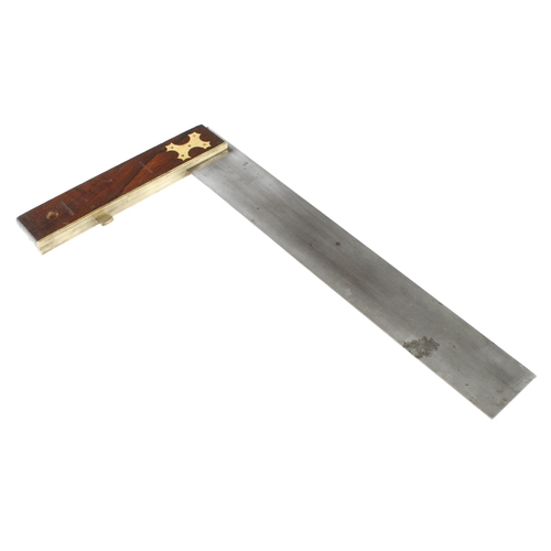 460 - A rosewood and brass square with 18