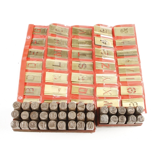 474 - A set of 12.5mm letter and number stamps and a set of stencils G++