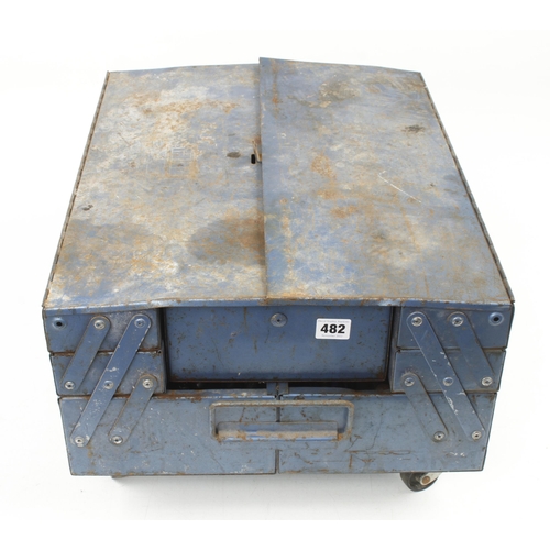 482 - A large cantilever tool box with some spanners etc G