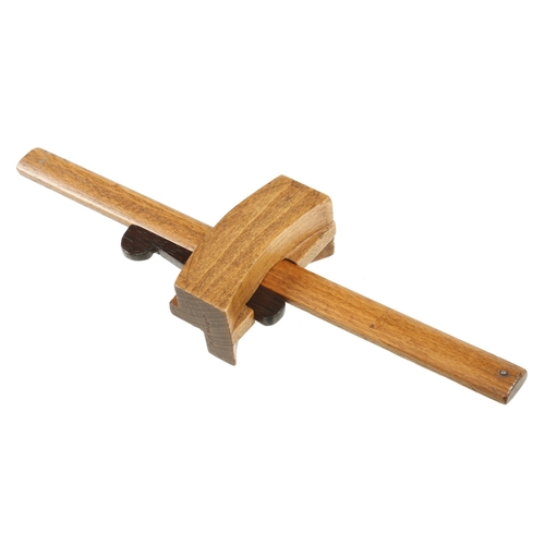 708 - A most unusual beech marking gauge with ebony wedge, the reversible stock with 4 different curves or... 