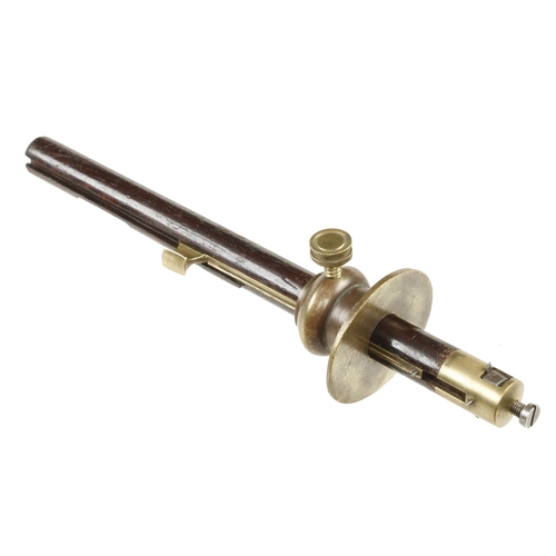 709 - An unusual, fine quality, rosewood and brass multi-purpose combination mortice, marking and cutting ... 