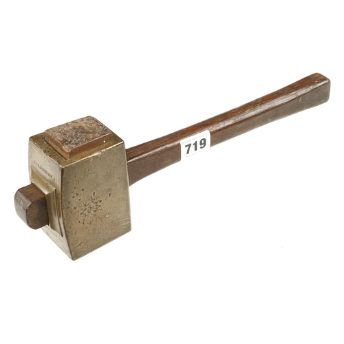 719 - A heavy brass headed mallet G+