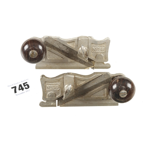 745 - A pair of STANLEY Nos 98 & 99 side rebate planes both with depth stops G++