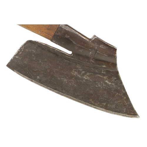 764 - An early R/H goosewing side axe with HA and MH touch marks and 16