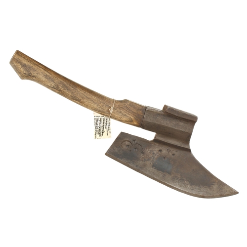 765 - An unusually small R/H goosewing side axe with punch decoration and 12