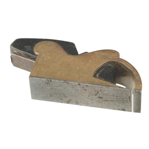 9 - A steel soled brass bullnose plane with ebony wedge by GLEAVE G+