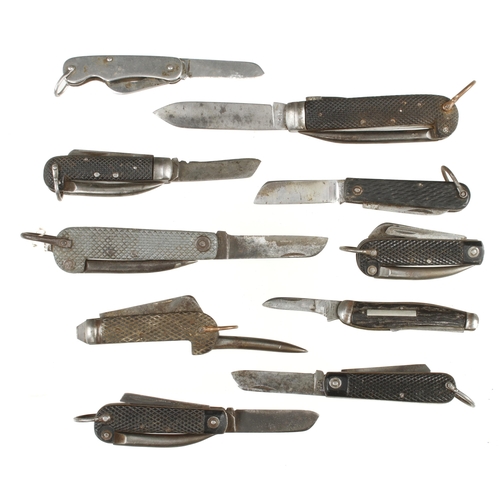 90 - Ten folding penknives G+