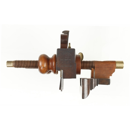 923 - A little used rosewood screwstem plow by GREENFIELD TOOL Co with brass tipped boxwood stems and nuts... 