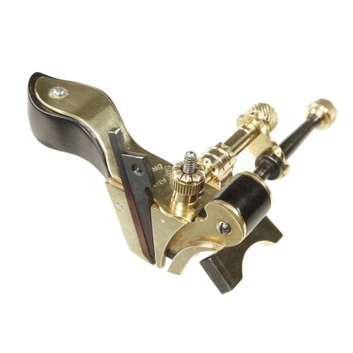 930 - A recent, approx. half size, coachbuilder's brass plough plane by SMEATON Bristol with blackwood inf... 