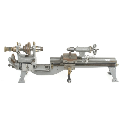 128 - A lathe with various cogs and pulleys etc G