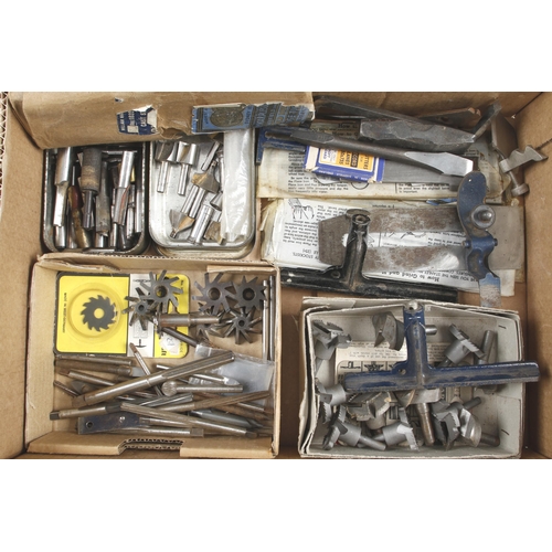 141 - Various router bits, STANLEY plane irons and spares G+