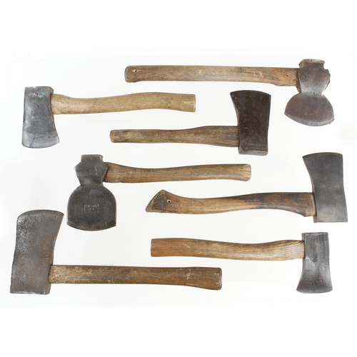 166 - Seven hatchets incl. BRADES and ELWELL G