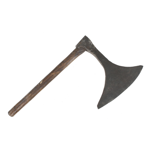 167 - An early French L/H Auvergne pattern side axe with 13