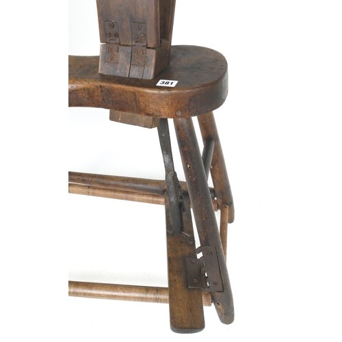 381 - An early saddler's stitching horse 24