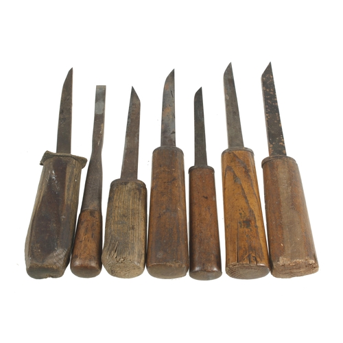 39 - Seven mortice chisels G