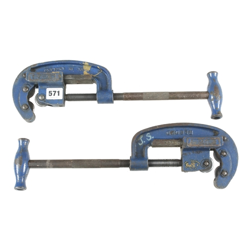 571 - Two RECORD No 102 pipe cutters 1 1/2