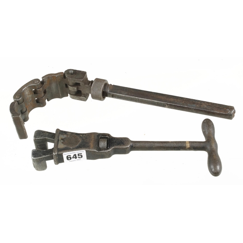 645 - An unusual pipe? wrench by WALWORTH Boston and a basin wrench by TRIMO G