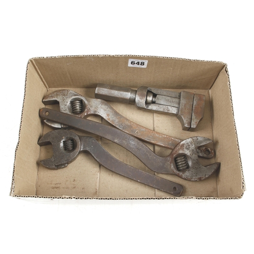 648 - Four adjustable wrenches G+
