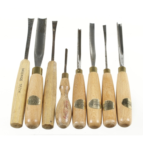 790 - Five carving tools by ASHLEY ILES and 3 others G