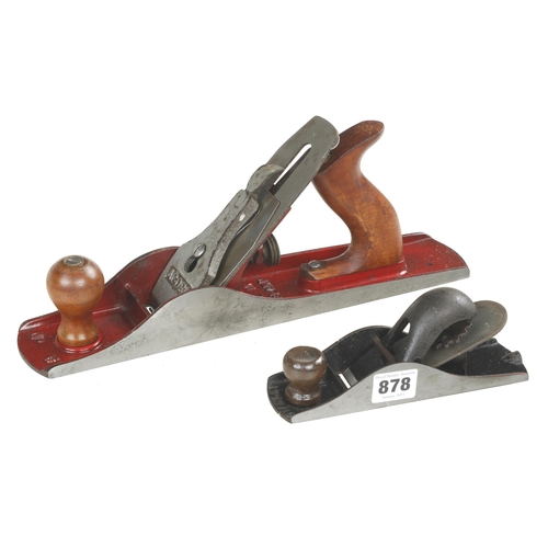 878 - An ACORN No 5 and a STANLEY No 110 block plane G+