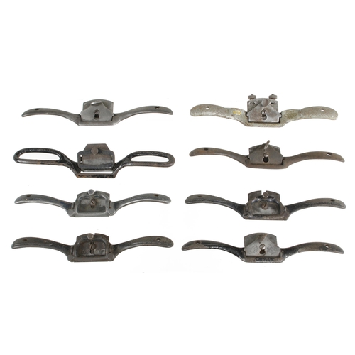 902 - Eight metal spokeshaves by STANLEY etc G+